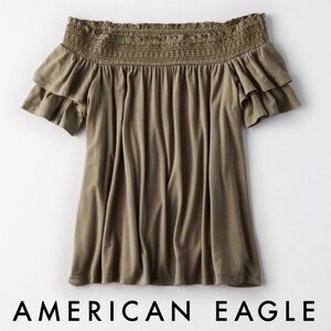 AEO Soft & Sexy Smocked Off the Shoulder Top